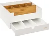 Organizér na kosmetiku se zásuvkou, černý, bambusový Náhled obrázku produktu 2