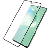 A black screen protector is shown placed over a smartphone screen. Anteprima dell’immagine prodotto