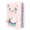 Plüsch-Tagebuch/Notizbuch rosa Katze, liniert A5 Produktbild-Vorschau 4
