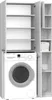 Waschmaschinenschrank Badschrank Badregal lange Tür Weiss Produktbild-Vorschau 2