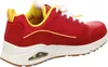 A side view of a red sneaker with white laces and a white sole. Produktbild-Vorschau