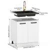ULWEHOME | Spülenunterschrank 60 cm Weiß matt, Produktbild-Vorschau 2