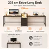 Eckschreibtisch L-Form umbaubar mit Steckdosen, USB, LED & Produktbild-Vorschau 7