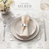 Tischset Metallic Blume 6er Set abwaschbar, rundes Platzset Produktbild-Vorschau 2