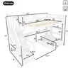 A diagram of a white bunk bed with dimensions labeled. Náhled obrázku produktu