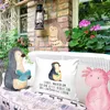 Mr. & Mrs. Panda Kissen 40x40 Pinguin Blumen - Weiß - Produktbild-Vorschau 2