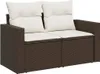 vidaXL 7-tlg. Garten-Sofagarnitur mit Kissen Braun Poly Produktbild-Vorschau 6