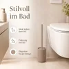 SAMOS WC-Garnitur Taupe Polyresin gerippt Toilettenbürste Produktbild-Vorschau 2