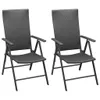 vidaXL 3 tlg. Garten Essgruppe Schwarz - Garten Essgruppe - Produktbild-Vorschau 7