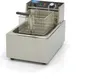 A stainless steel deep fryer with a basket, shown from a three-quarter angle on a white background. Náhled obrázku produktu