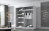 Šatníková skriňa so zrkadlom MILINA - 180 cm, biela Náhľad obrázku produktu 2