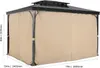 A khaki-colored gazebo curtain with dimensions indicated by measurement lines. Produktbild-Vorschau