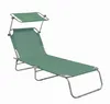 Aga 2x Chaise longue de jardin réglable avec auvent Vert Voir les images du produit 2