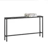 A black metal console table with a marble-look top, shown against a white background. Náhľad obrázku produktu