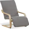 Fauteuil relax avec repose-pieds Côtelé Gris Foncé Fauteuil Voir les images du produit 1