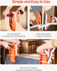 Collage of images showing how to use stone carrying clamps, with text instructions. Voir les images du produit