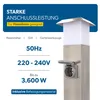 Edelstahlsäule mit 2 Steckdosen und Leuchte Produktbild-Vorschau 5