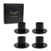 4x Kerzenhalter Eisen Schwarz Stabkerzen 25mm Kerzenständer Produktbild-Vorschau 1