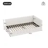 A diagram of a white daybed with dimensions indicated by lines and numbers. Voir les images du produit