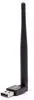 A black USB Wi-Fi adapter with an antenna against a white background. Produktbild-Vorschau