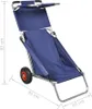 vidaXL Strandwagen mit Rädern Tragbar Klappbar Blau Produktbild-Vorschau 6