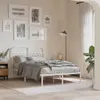 vidaXL Bettgestell mit Kopfteil Metall Weiß 120x190 cm Produktbild-Vorschau 2