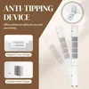Marketing image showcasing the anti-tipping device and other features of a narrow cabinet. Produktbild-Vorschau