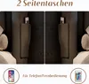 A split image showing two bedside storage pockets attached to a bed frame, with icons of a phone and a remote control below. Anteprima dell’immagine prodotto