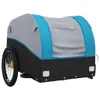 vidaXL Fahrradanhänger Schwarz und Blau 30 kg Eisen Produktbild-Vorschau 4