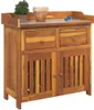 A wooden garden cabinet with two drawers and two doors, placed on a white background. Produktbild-Vorschau