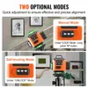 The image shows two modes of operation for a laser level: Manual Mode and Self-leveling Mode. The top section displays the laser level in Manual Mode, with a close-up of the controls. The bottom section shows the laser level in Self-leveling Mode, with a p Anteprima dell’immagine prodotto