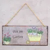 Gartenschild L30cm Bin im Garten Spruch Metall Wandbild Produktbild-Vorschau 2