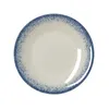 A single flat plate with a speckled blue rim on a white background. Voir les images du produit