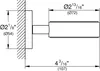 A technical drawing with dimensions for a product. Produktbild-Vorschau