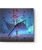 Wanduhr - Quadrat - Glasuhr - Märchen Segelschiff - 40x40cm Produktbild-Vorschau 1