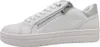 Side view of a white sneaker with a silver heel accent and a zipper. Náhľad obrázku produktu
