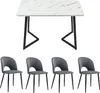 A dining table and four chairs are displayed against a white background. Anteprima dell’immagine prodotto