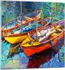 Bilder auf glas - Boote Bunt Angeln Wasser - 30x30cm - Produktbild-Vorschau 1