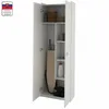 An open white cabinet with various household items stored inside. Produktbild-Vorschau