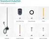 An image displaying the components of a standard accessory kit for a heating element, including the heating element itself and various mounting hardware. Anteprima dell’immagine prodotto
