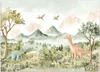 Fototapeta filzelinowa dziecięca Wesołe Dinozaury Pejzaż Podgląd zdjęcia produktu 3
