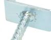 Close-up of a metal U-shaped post anchor, showing the welded connection to a rebar. Anteprima dell’immagine prodotto