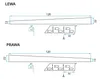 Diagrams showing dimensions and details of a left and right profile strip. Produktbild-Vorschau