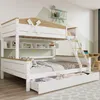 Hochbett mit Windmühlen-Design und Regalen, Kinderbett mit Produktbild-Vorschau 9