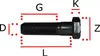 śruba noża z gwintem prawoskrętnym 38 mm do kosiarki Podgląd zdjęcia produktu 1