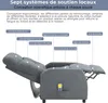 A diagram illustrating the ergonomic support zones of a recliner chair. Podgląd zdjęcia produktu