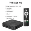 A black TV box and remote control are displayed with a list of product specifications. Anteprima dell’immagine prodotto