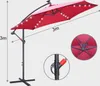 Ombrellone Izrielar 3 m rosso con illuminazione a LED, Anteprima dell’immagine prodotto 2