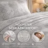 Bettwäsche 240x220 Baumwolle 3-teilig Bettbezug Grau-Weiß Produktbild-Vorschau 3
