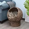 PawHut Rattan Katzenkorb Katzenhütte Katzenhöhle mit Kissen Produktbild-Vorschau 7